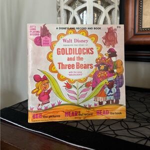 1973 Vintage Disneyland Walt Disney Goldilocks and the Three Bears Book & Record
